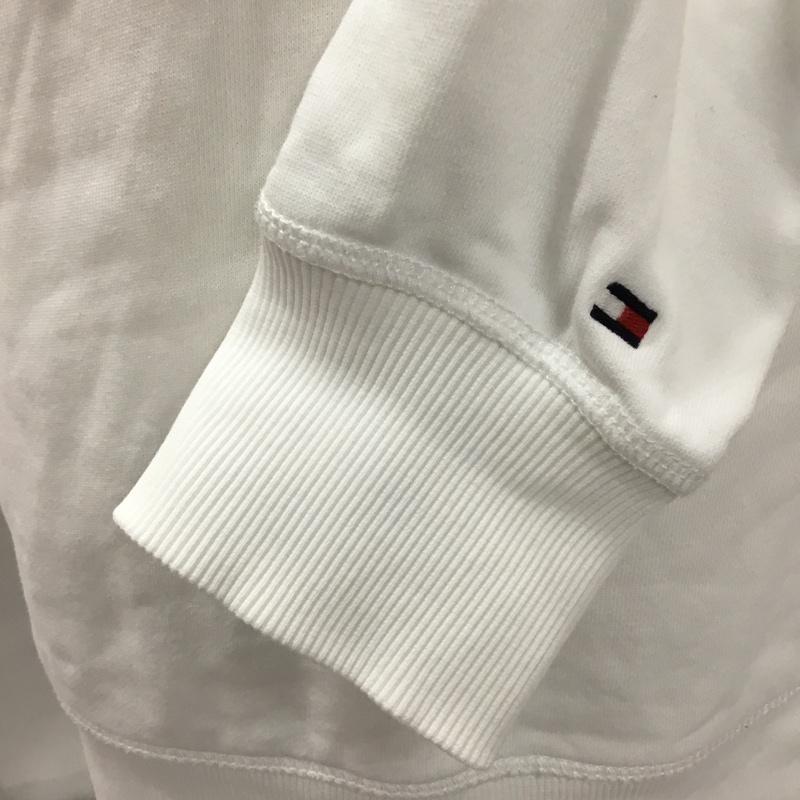 トミーヒルフィガー TOMMY HILFIGER トレーナー 長袖 長袖トレーナー リブスエットカットソー クルーネックカットソー S ロゴ、文字 白 / ホワイト / メンズ USED 古着 中古 10106583