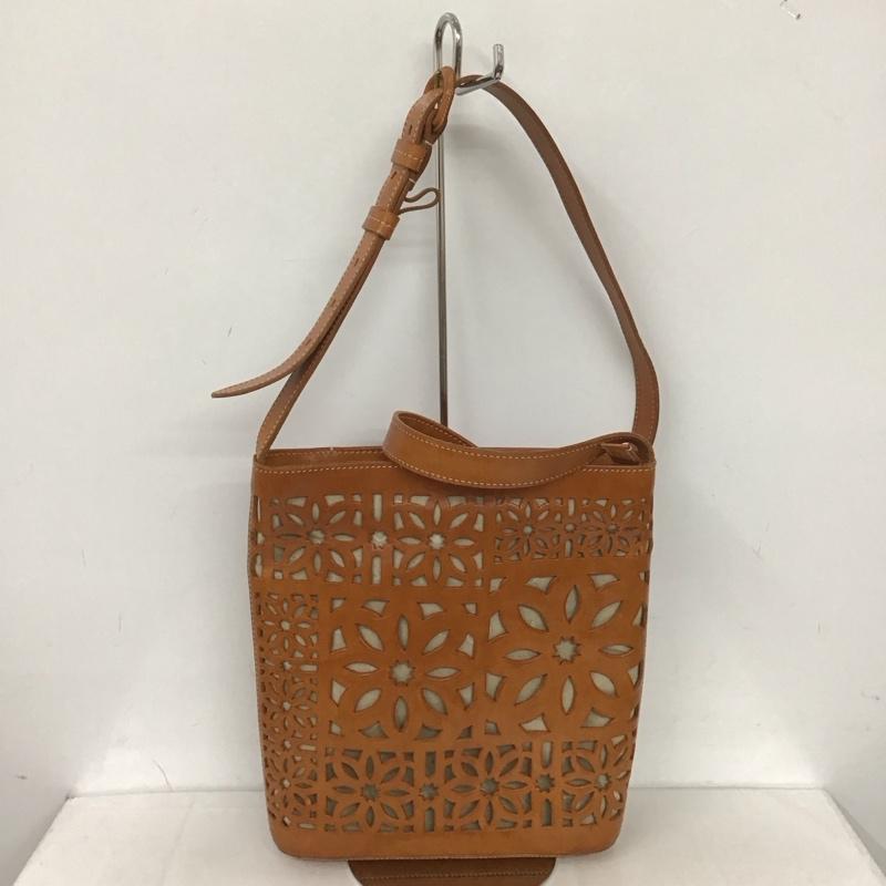 ゲンテン genten ショルダーバッグ ショルダーバッグ マルチカットワーク レザー 茶 / ブラウン / レディース USED 古着 中古 10125674