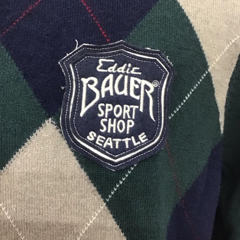エディーバウアー Eddie Bauer ニット、セーター 長袖 長袖ニットカットソー ニット セーター M チェック マルチカラー / マルチカラー / メンズ USED 古着 中古 10112566