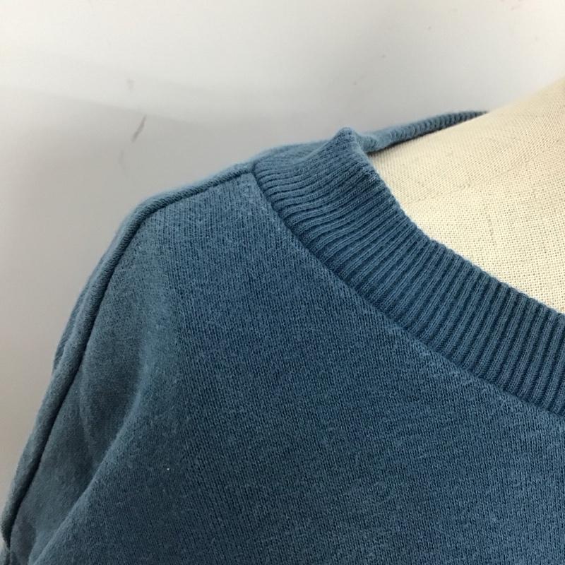 チャンピオン Champion トレーナー 七分袖 CWSN013R ワイド ビッグスウェット M ロゴ、文字 青 / ブルー / レディース USED 古着 中古 10114785