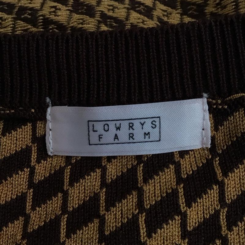 ローリーズファーム LOWRYS FARM ベスト ベスト ニットベスト 前開き Vネック FREE 総柄 茶 / ブラウン / レディース USED 古着 中古 10119060