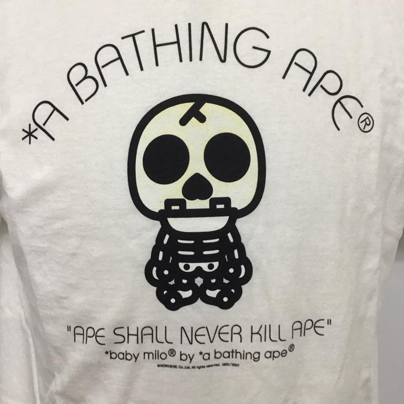 ベイプ BAPE Tシャツ 半袖 半袖カットソー プリントTシャツ クルーネックカットソー M プリント 白 / ホワイト /  メンズ USED 古着 中古 10112700