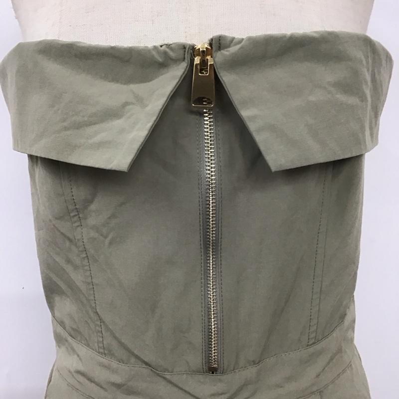 ザラ ZARA ワンピース・ドレス・オールインワン ワンピース・ドレス・オールインワン 1971 055 506 チューブトップ ジャンプスーツ S 無地 カーキ / カーキ / レディース USED 古着 中古 10119619