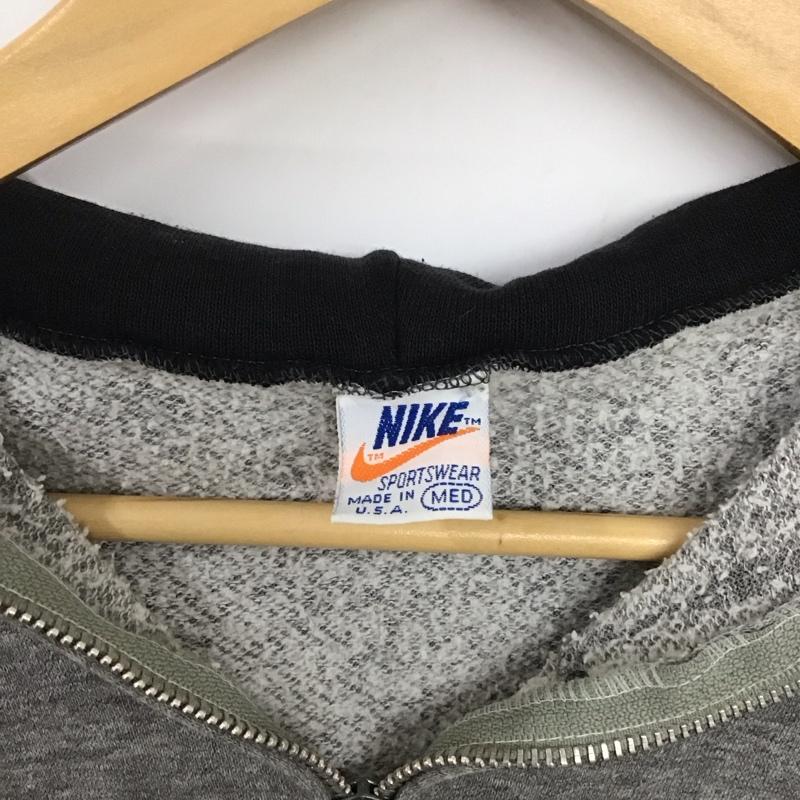 ナイキ NIKE パーカー 長袖 長袖パーカー ジップアップパーカー スウェット M ロゴ、文字 灰 / グレー / メンズ USED 古着 中古 10130804