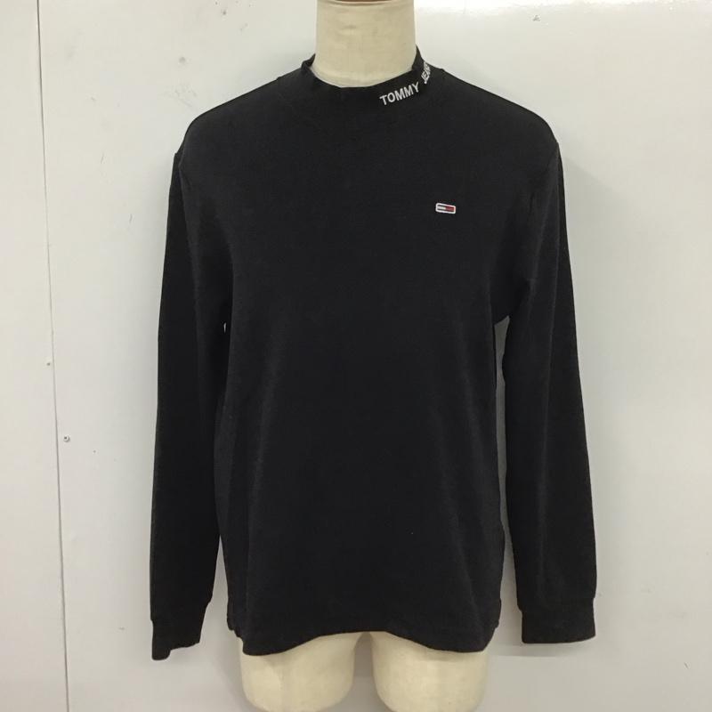 トミー ジーンズ TOMMY JEANS カットソー 長袖 長袖カットソー スタンドネックカットソー ロングスリーブカットソー M ロゴ、文字 黒 / ブラック /  メンズ USED 古着 中古 10112693