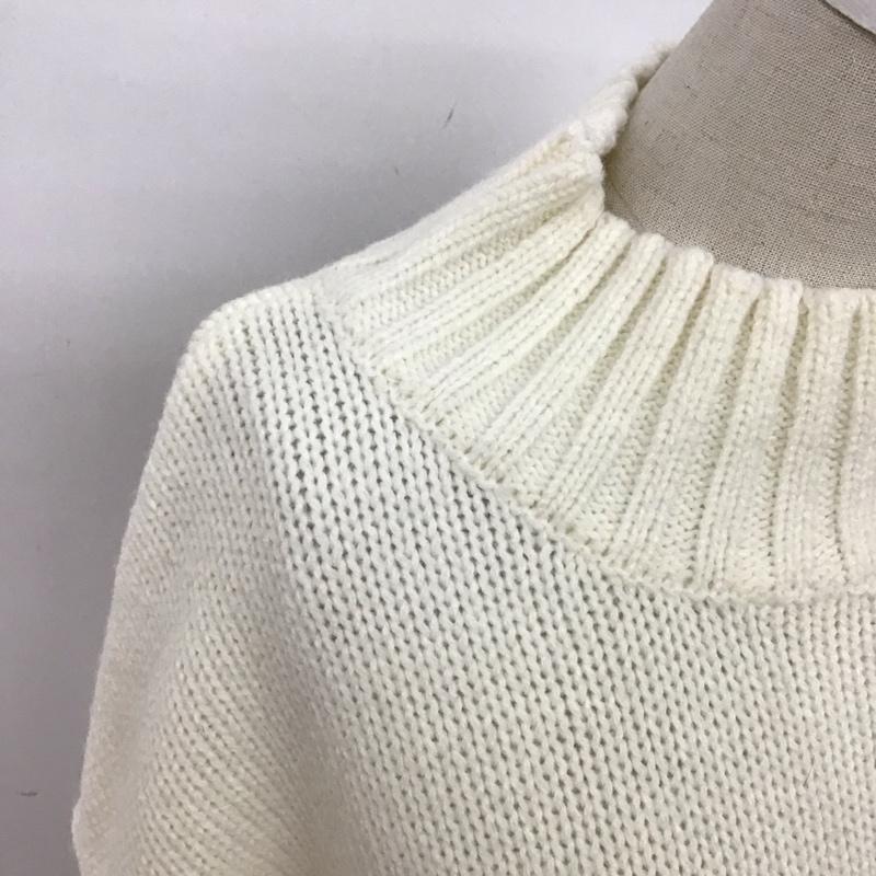 アズールバイマウジー AZUL BY MOUSSY ニット、セーター 長袖 250EAB70-234I BICOLOR KNIT TOPS FREE 無地 白 / ホワイト / X ベージュ / ベージュ / レディース USED 古着 中古 10125049