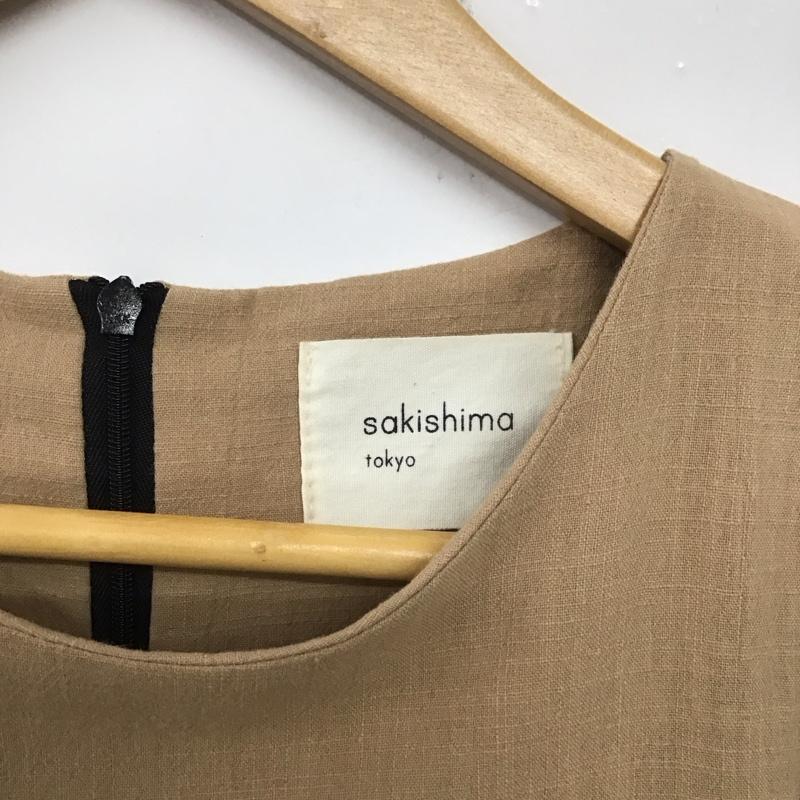 サキシマトウキョー Sakishimatokyo ワンピース ロングスカート 半袖ワンピース ロングワンピース フレアスカート 無地 黒 / ブラック / X 茶 / ブラウン / レディース USED 古着 中古 10134035