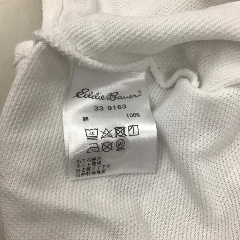 エディーバウアー Eddie Bauer ポロシャツ 半袖 半袖ポロシャツ カラーシャツ 半袖カットソー S ロゴ、文字 白 / ホワイト /  メンズ USED 古着 中古 10111680