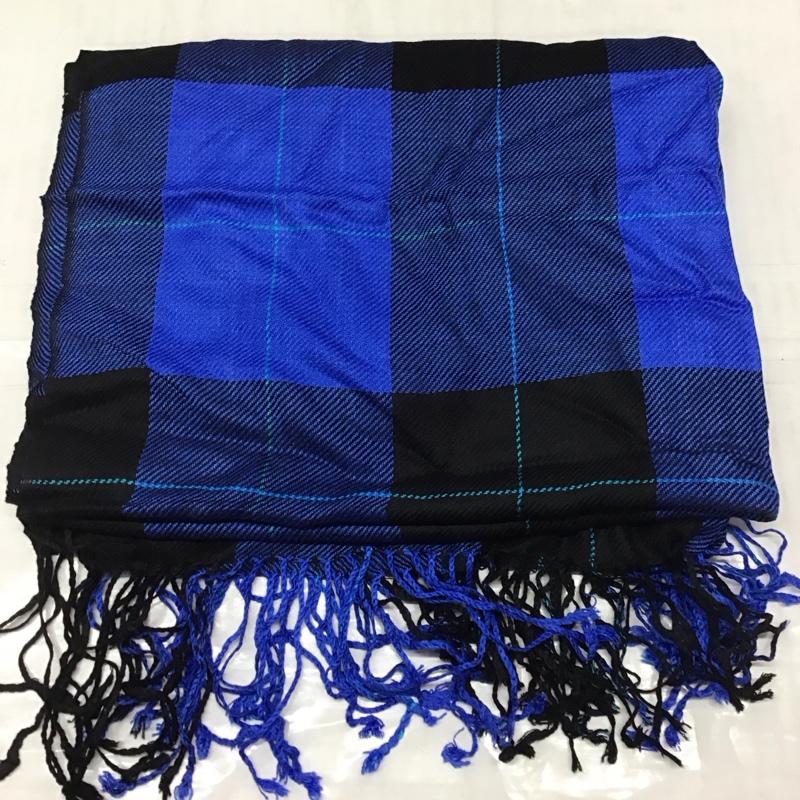 ビームス BEAMS ストール ストール一般 チェック 黒 / ブラック / X 青 / ブルー / メンズ USED 古着 中古 10108641