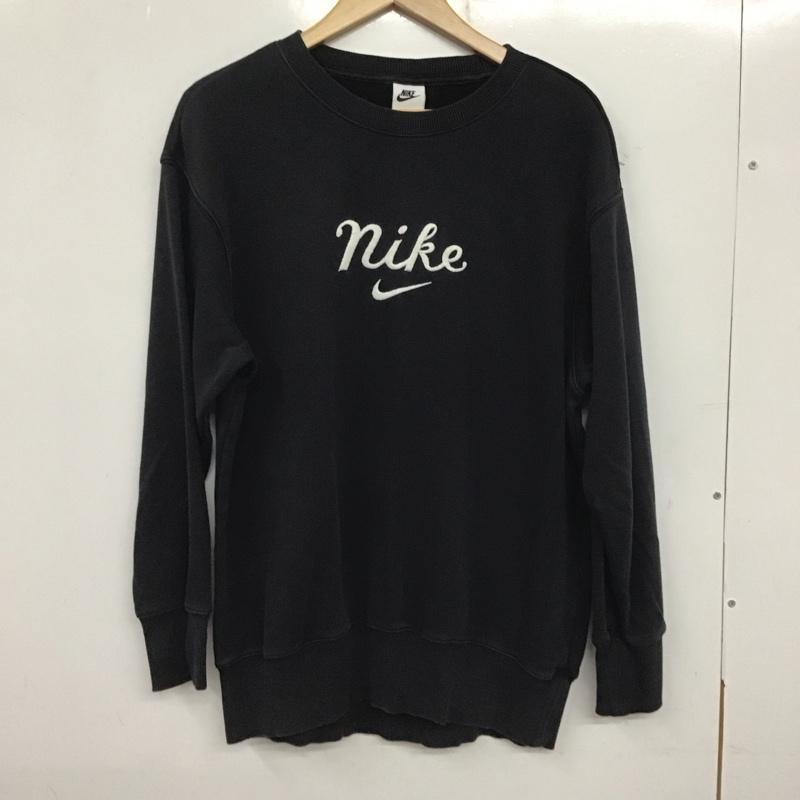 ナイキ NIKE トレーナー 長袖 DZ4626-010 スウェット W NSW CREW OS VSPT 裏起毛 S ロゴ、文字 黒 / ブラック / レディース USED 古着 中古 10138502