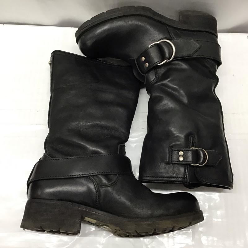 ディーゼル DIESEL ブーツ エンジニアブーツ 37 レザー 無地 黒 / ブラック / レディース USED 古着 中古 10121056