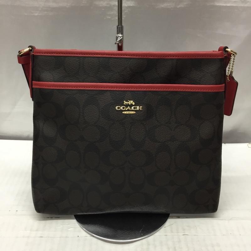 コーチ COACH ショルダーバッグ ショルダーバッグ F29210 シグネチャー ロゴ、文字 赤 / レッド / X ダークブラウン / ダークブラウン / レディース USED 古着 中古 10117647