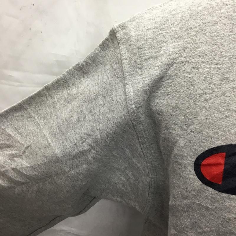 チャンピオン Champion トレーナー 長袖 長袖スウェット 長袖トレーナー リブカットソー 長袖カットソー プリントトレーナー L ロゴ、文字 灰 / グレー / メンズ USED 古着 中古 10106446
