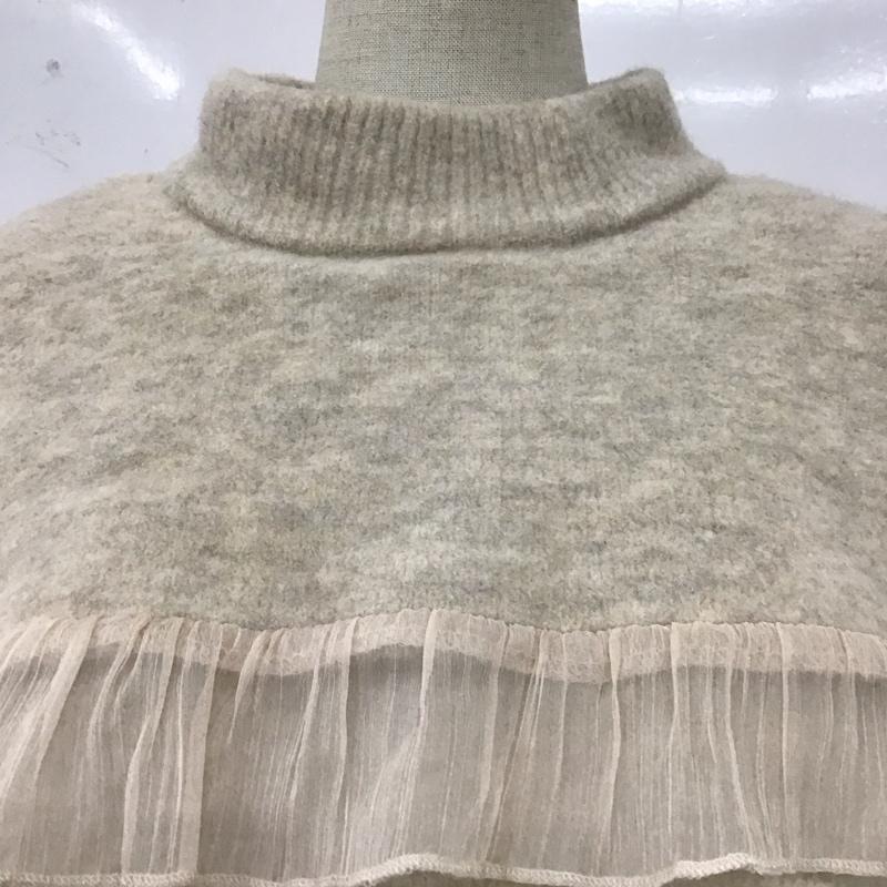 ザラ ZARA ニット、セーター 長袖 L 無地 ベージュ / ベージュ /  レディース USED 古着 中古 10111594