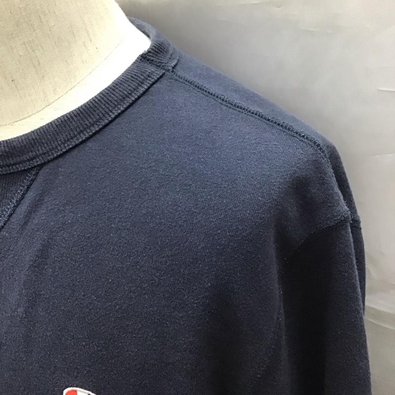 チャンピオン Champion トレーナー 長袖 c3-ls050 トレーナー クルーネックスウェット L ロゴ、文字 紺 / ネイビー /  メンズ USED 古着 中古 10116282