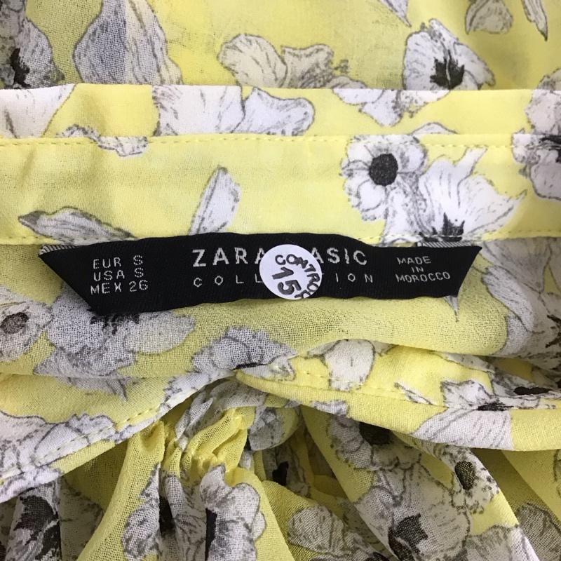 ザラ ZARA シャツ、ブラウス 長袖 2928 160 047 シアー S 花柄 黄 / イエロー / レディース USED 古着 中古 10111434