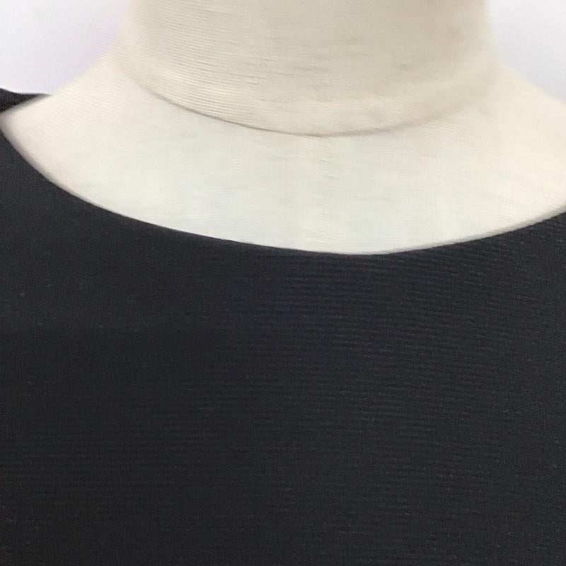 インデックス index カットソー 七分袖 C58-14226 リップルバックボタントップス M 無地 黒 / ブラック / レディース USED 古着 中古 10118827