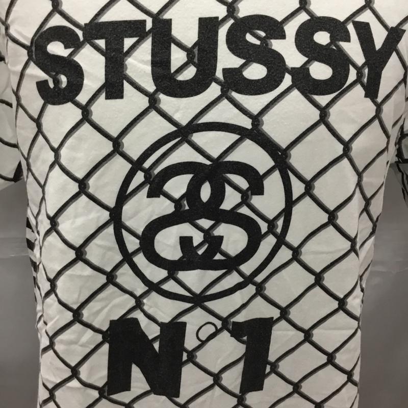 ステューシー STUSSY Tシャツ 半袖 半袖カットソー プリントTシャツ クルーネックカットソー L ロゴ、文字 白 / ホワイト /  メンズ USED 古着 中古 10108709