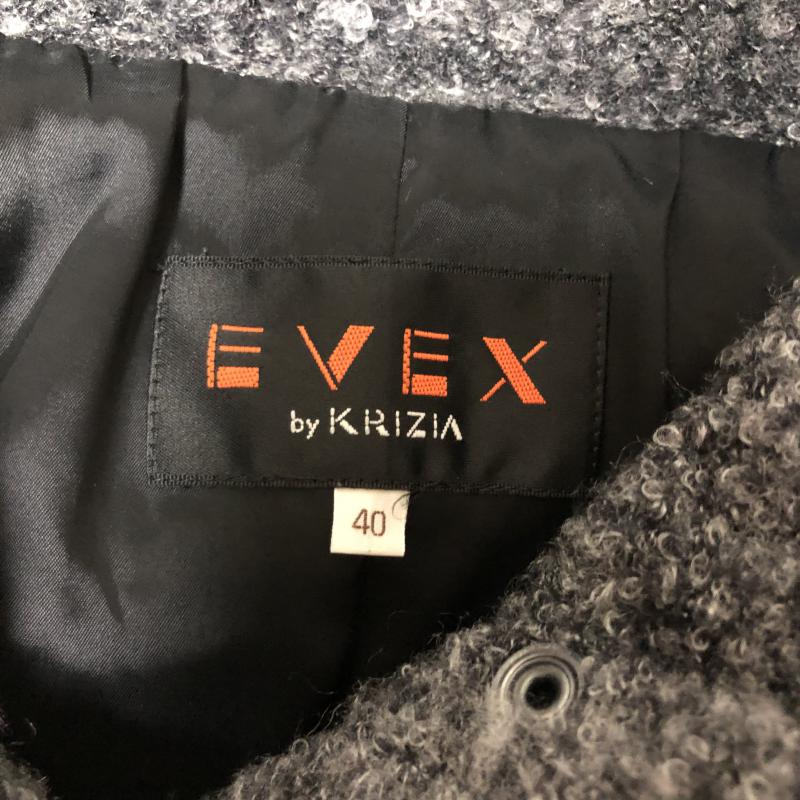 クリツィア KRIZIA コート ダウンコート 40 無地 灰 / グレー / X 黒 / ブラック / レディース USED 古着 中古 10008646