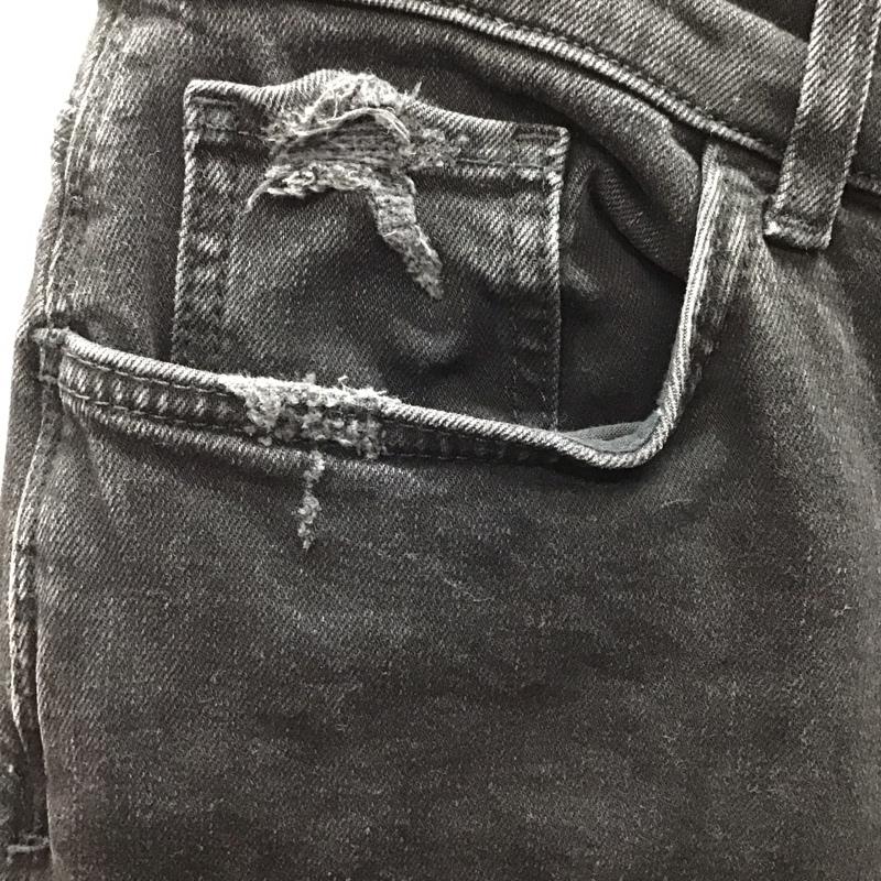 ザラ ZARA パンツ デニム、ジーンズ ダメージデニム 40 無地 黒 / ブラック /  メンズ USED 古着 中古 10123406