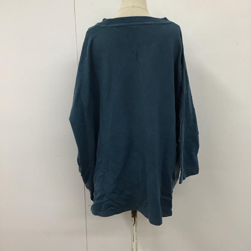 チャンピオン Champion トレーナー 七分袖 CWSN013R ワイド ビッグスウェット M ロゴ、文字 青 / ブルー / レディース USED 古着 中古 10114785