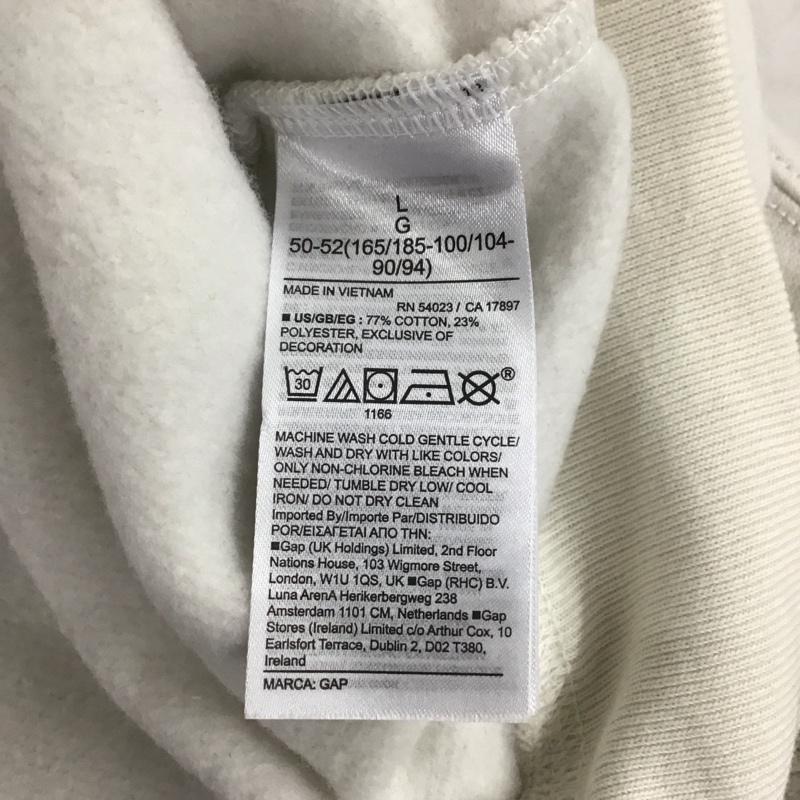 ギャップ GAP パーカー 長袖 フーディ L 無地 白 / ホワイト / メンズ USED 古着 中古 10134876
