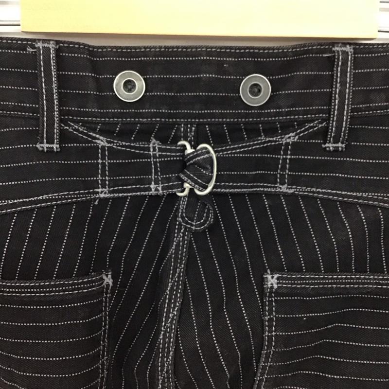 ショットブロス SCHOTT BROS. パンツ デニム、ジーンズ ショットオールドヒッコリーデニムパンツ デニムパンツ ワイドパンツ 裾ロット 32インチ ストライプ 黒 / ブラック / メンズ USED 古着 中古 10134374