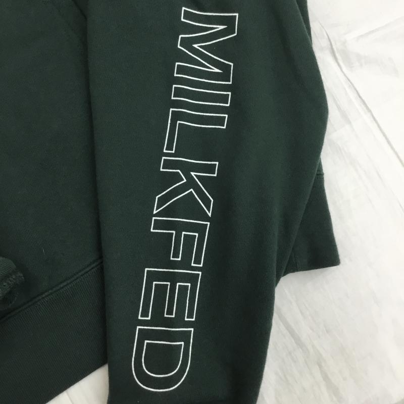 ミルクフェド MILKFED. パーカー 長袖 FREE ロゴ、文字 緑 / グリーン / レディース USED 古着 中古 10138267