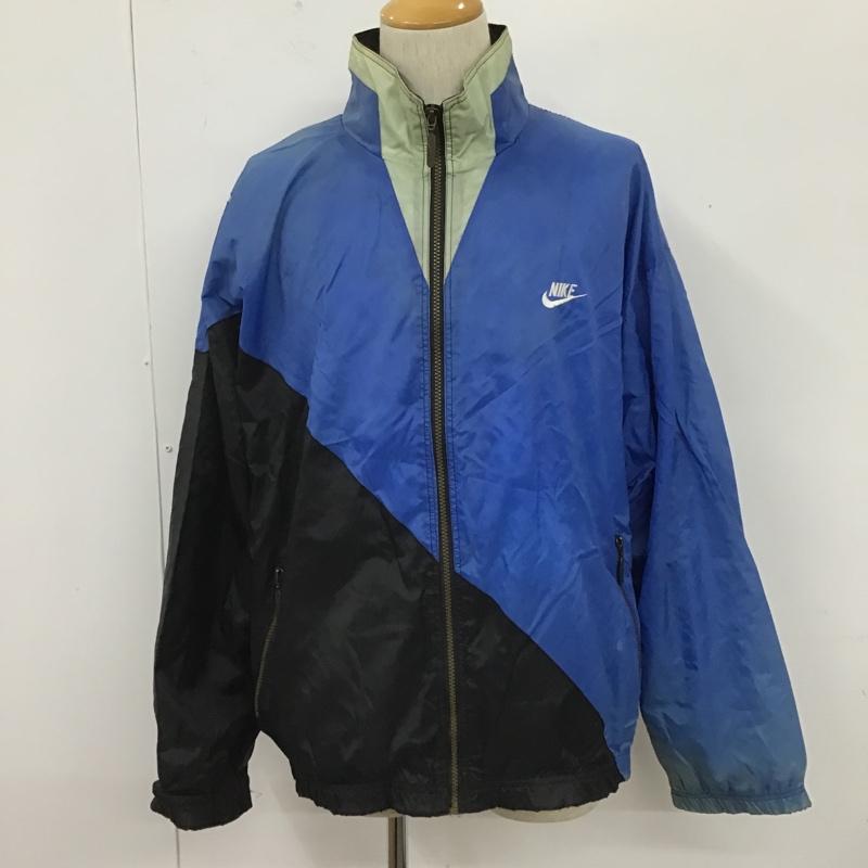 ナイキ NIKE ジャケット、上着 ジャンパー、ブルゾン ジップアップジャケット ナイロン ジャンパー アウター スポーツウェア 古着 ヴィンテージ L ロゴ、文字 青 / ブルー / メンズ USED 古着 中古 10105609