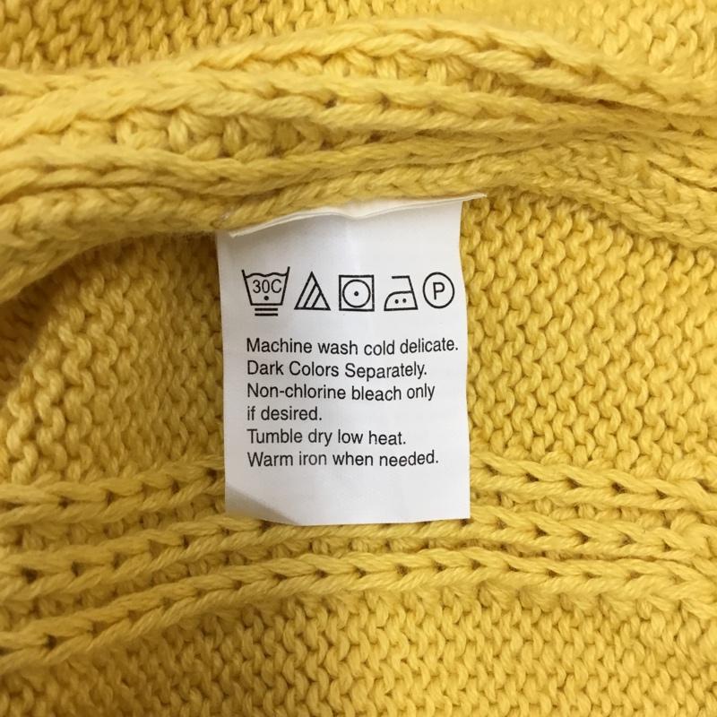 チャップス CHAPS ニット、セーター 長袖 長袖ニットカットソー ニット セーター クルーネックニット L ロゴ、文字 黄 / イエロー / メンズ USED 古着 中古 10120449