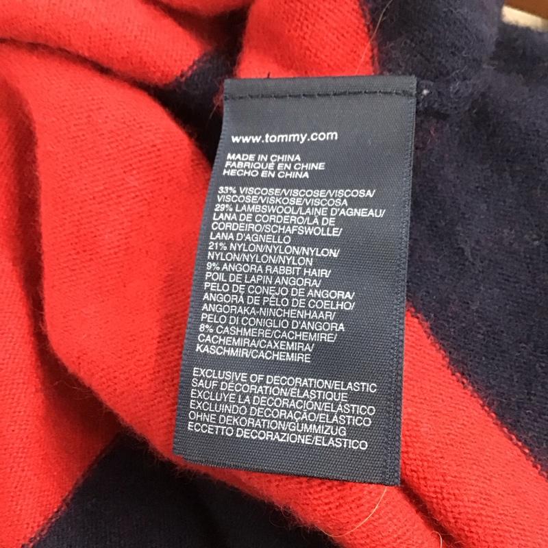 トミーヒルフィガー TOMMY HILFIGER ニット、セーター 半袖 M 無地 赤 / レッド / X 紺 / ネイビー / レディース USED 古着 中古 10132219