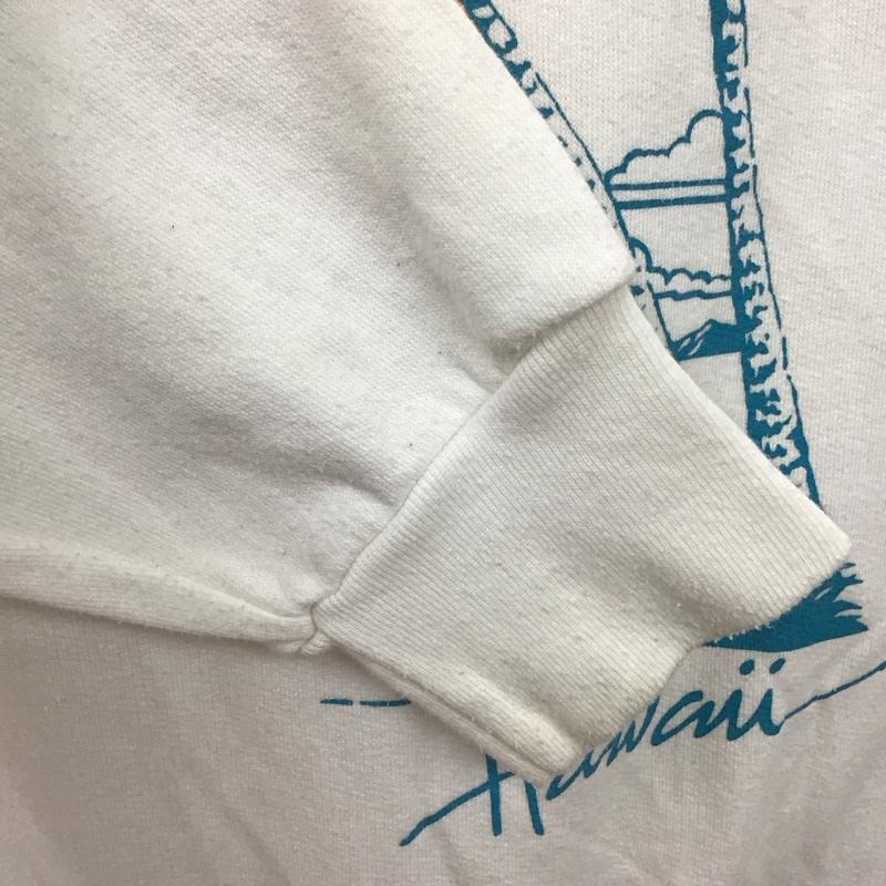 古着 USED トレーナー 長袖 スウェット裏起毛 プリント 白 / ホワイト /  メンズ USED 古着 中古 10116824