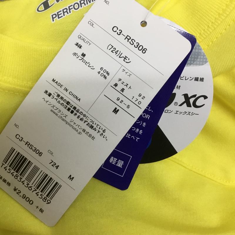 チャンピオン Campion Tシャツ 半袖 C3-RS306 レーニング ウェア ポケット付 M 無地 黄 / イエロー / メンズ USED 古着 中古 10135037