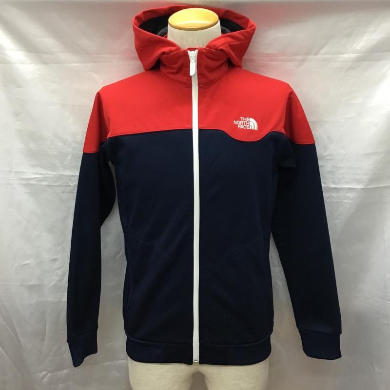 ザノースフェイス THE NORTH FACE ジャケット、上着 ジャンパー、ブルゾン NT61511 マッハ5ジャケット ジャージ フード付きジャケット ジップアップジャケットスポーツウェア S ロゴ、文字 赤 / レッド / X 紺 / ネイビー / メンズ USED 古着 中古 10118640