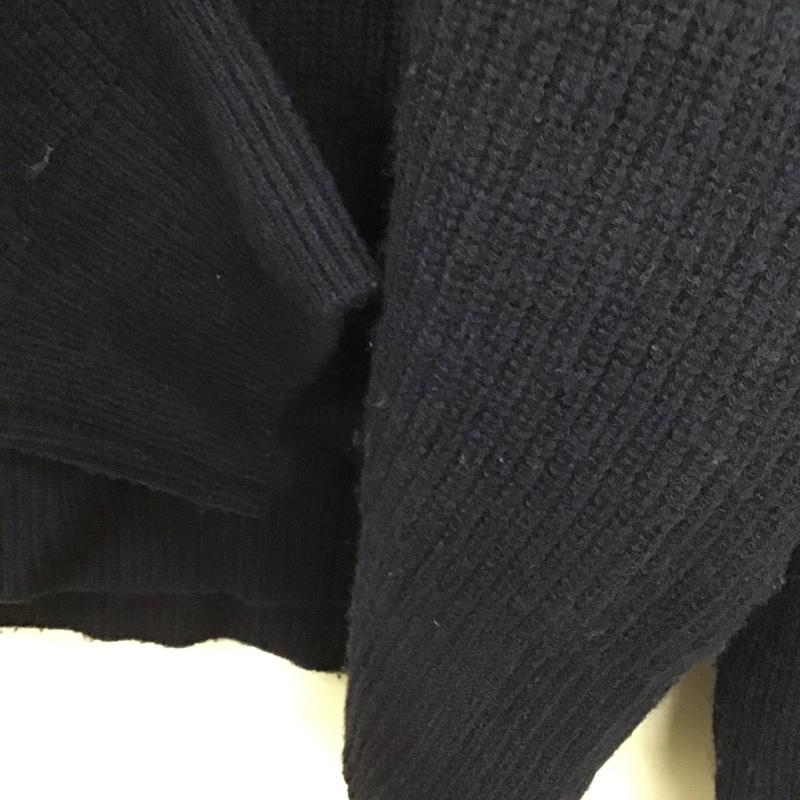 メゾンキツネ MAISON KITSUNE ニット、セーター 長袖 長袖ニットカットソー クルーネック セーター M ロゴ、文字 紺 / ネイビー / メンズ USED 古着 中古 10137737