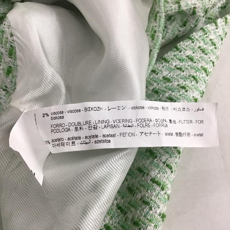 ザラ ZARA ベスト ベスト ベスト ノースリーブカットソー 前ボタン M 総柄 白 / ホワイト / X 緑 / グリーン / レディース USED 古着 中古 10136751