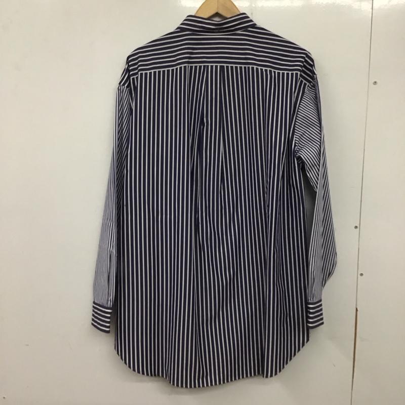 ユニクロ UNIQLO シャツ、ブラウス 長袖 331-436734 長袖シャツ カラーシャツ ストライプシャツ L ストライプ 白 / ホワイト / X 青 / ブルー / メンズ USED 古着 中古 10139041