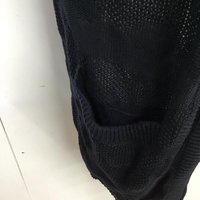 アズールバイマウジー AZUL BY MOUSSY カーディガン 長袖 長袖カーディガン 長袖カットソー ノーカラージャケット 前開カーディガン 無地 紺 / ネイビー / メンズ USED 古着 中古 10110432