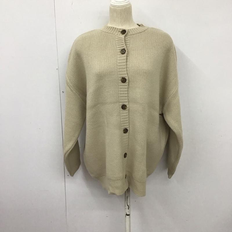 ローリーズファーム LOWRYS FARM カーディガン 長袖 FREE 無地 ベージュ / ベージュ / レディース USED 古着 中古 10127703