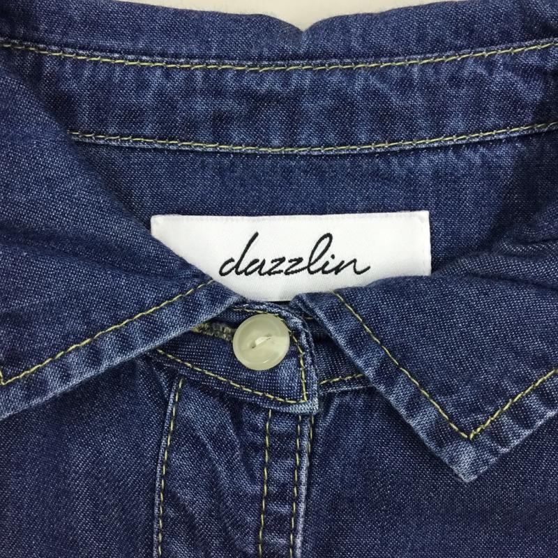 ダズリン dazzlin シャツ、ブラウス 長袖 長袖シャツ カラーシャツ ポケットシャツ 長袖カットソー デニムシャツ FREE 無地 インディゴ / インディゴ / レディース USED 古着 中古 10118488