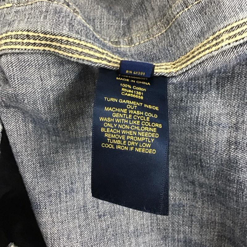 ポロラルフローレン POLO RALPH LAUREN ジャケット、上着 ジャケット、ブレザー デニムジャケット カラージャケット 長袖ジャケット ブルゾン 古着 M 無地 インディゴ / インディゴ / メンズ USED 古着 中古 10106782
