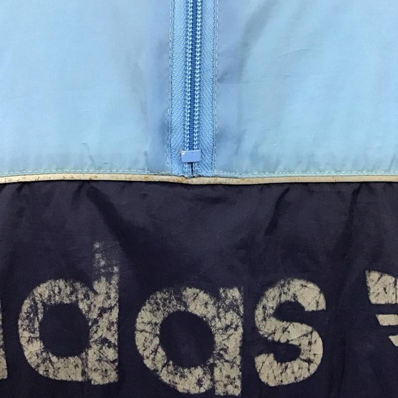 アディダス adidas ジャケット、上着 ジャケット、ブレザー 80s 万国旗 ナイロンジャケット スポーツウェア 古着 M ロゴ、文字 水色 / ライトブルー / メンズ USED 古着 中古 10121025