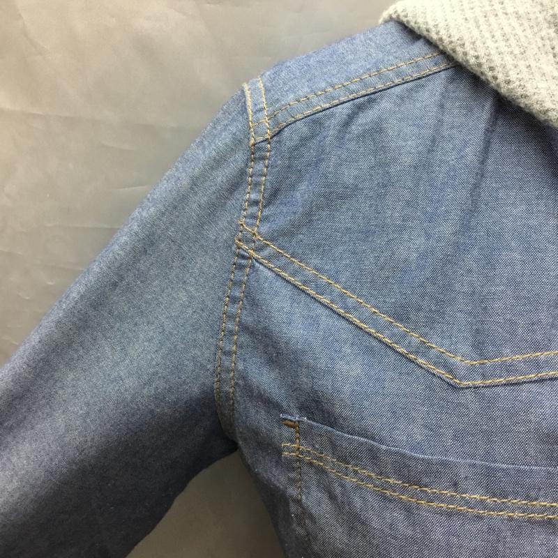 トミーガール tommy girl シャツ、ブラウス 長袖 長袖シャツ フード付きシャツ デニムシャツ S ロゴ、文字 インディゴ / インディゴ / レディース USED 古着 中古 10118478