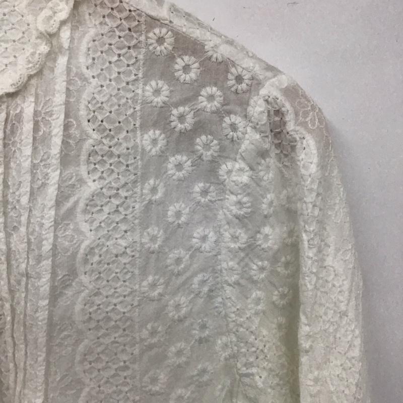 ひより HIYORI シャツ、ブラウス 長袖 長袖シャツ ノーカラーシャツ 前開きシャツ FREE レース柄 白 / ホワイト / レディース USED 古着 中古 10129537