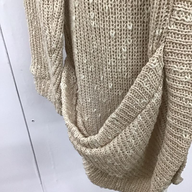 セシルマクビー CECIL McBEE カーディガン 長袖 長袖カーディガン 長袖カットソー ノーカラージャケット 前開カーディガン M 無地 ベージュ / ベージュ / レディース USED 古着 中古 10117881