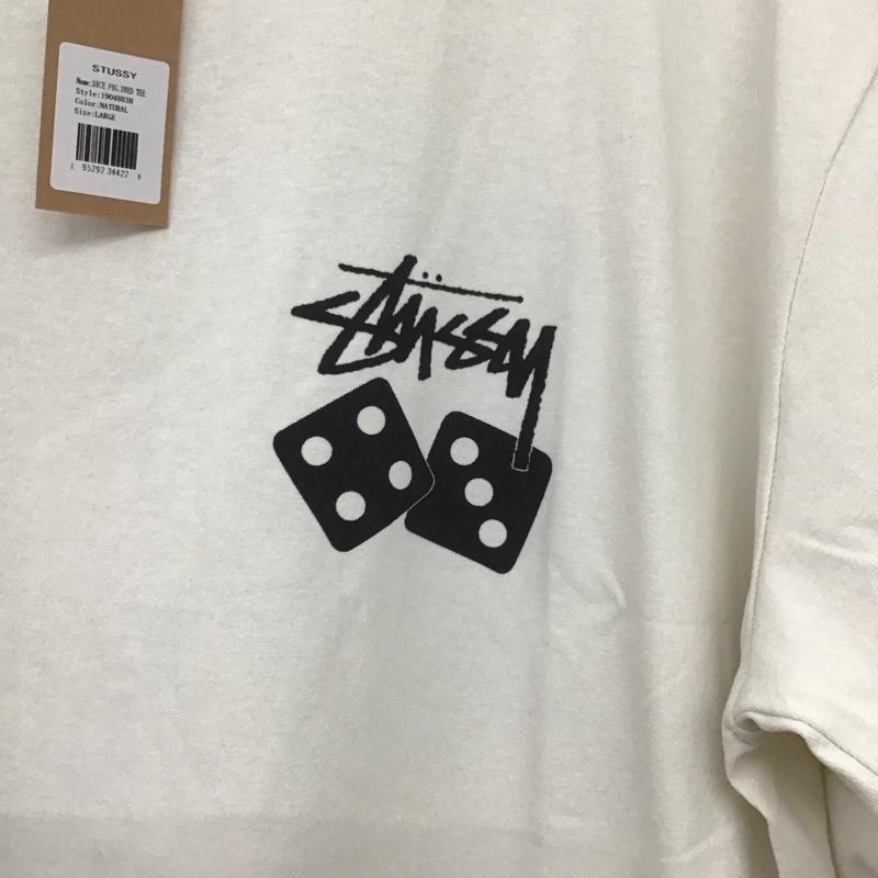 ステューシー STUSSY Tシャツ 半袖 半袖カットソー プリントTシャツ クルーネックカットソー L ロゴ、文字 白 / ホワイト / メンズ USED 古着 中古 10138443
