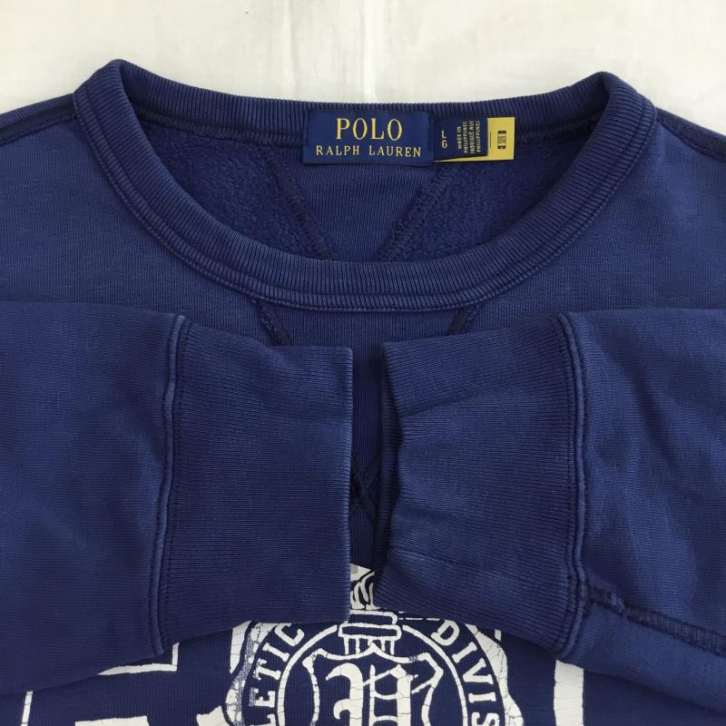 ポロラルフローレン POLO RALPH LAUREN トレーナー 長袖 L ロゴ、文字 青 / ブルー / メンズ USED 古着 中古 10136422