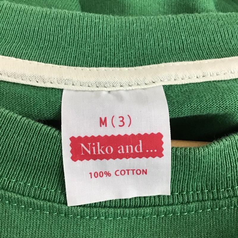 ニコアンド niko and... Tシャツ 半袖 M ロゴ、文字 X プリント 緑 / グリーン / レディース USED 古着 中古 10129740