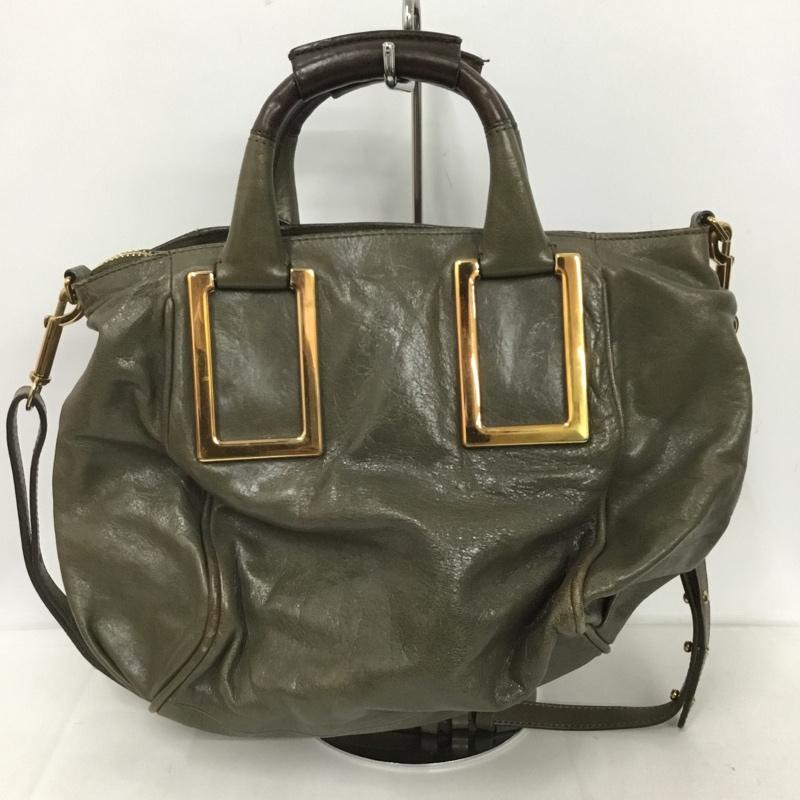 クロエ Chloe ハンドバッグ ハンドバッグ 2WAY ショルダー エテル ロゴ、文字 カーキ / カーキ / レディース USED 古着 中古 10124285