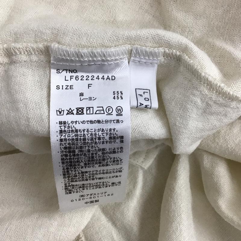 ローリーズファーム LOWRYS FARM シャツ、ブラウス 半袖 半袖シャツ ノーカラーシャツ 前ボタン FREE 無地 オフホワイト / オフホワイト / レディース USED 古着 中古 10125368